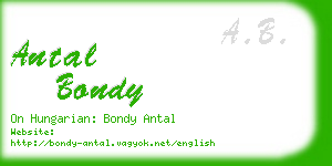 antal bondy business card